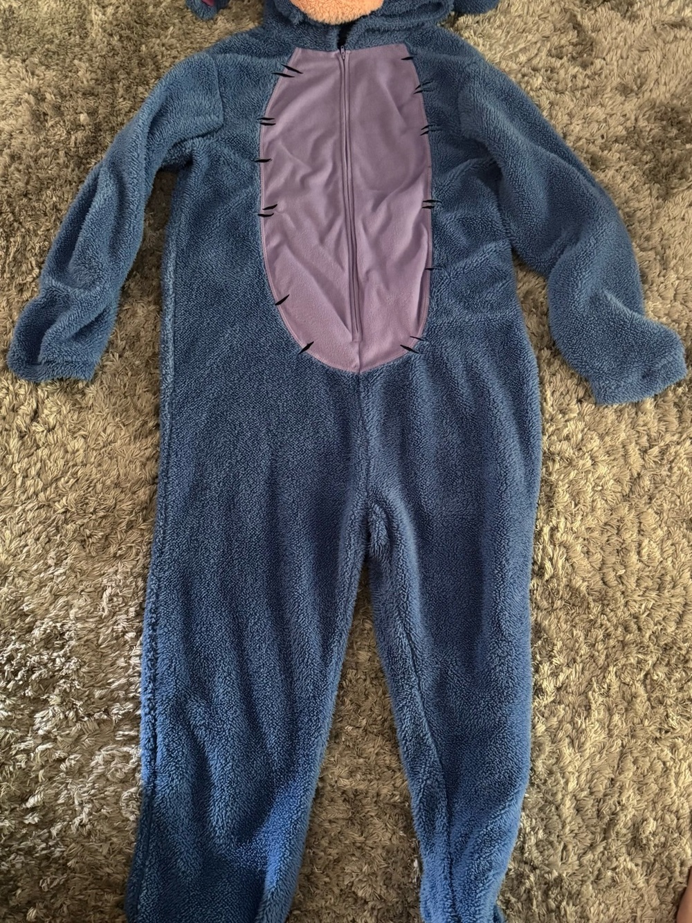 Disney Eeyore Plush Pajama One-Piece in Blue with Purple Panel